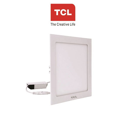 tcl led ultra slim flat panel light - 8w/4000k - square cool day light